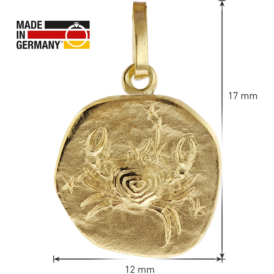 trendor Sternzeichen für Kinder Krebs Gold 333 Anhänger + Halskette gold