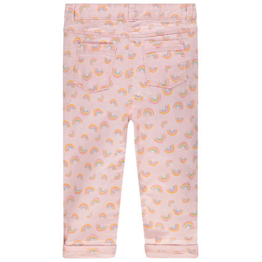 Pantalon slim imprimé arcs-en-ciel all-over - Rose