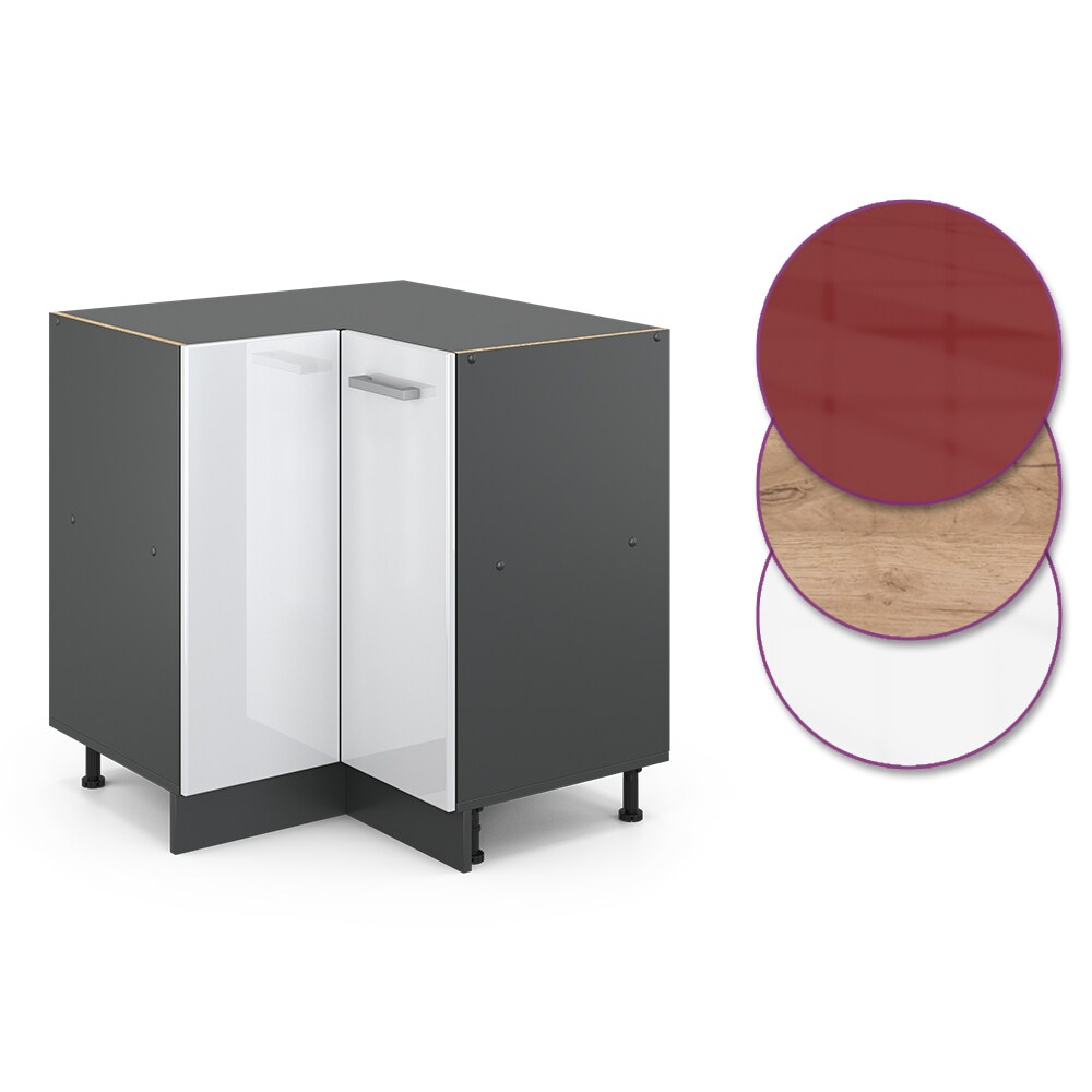 VICCO Küchenschrank Unterschrank Eckunterschrank 87 cm R-Line Anthrazit