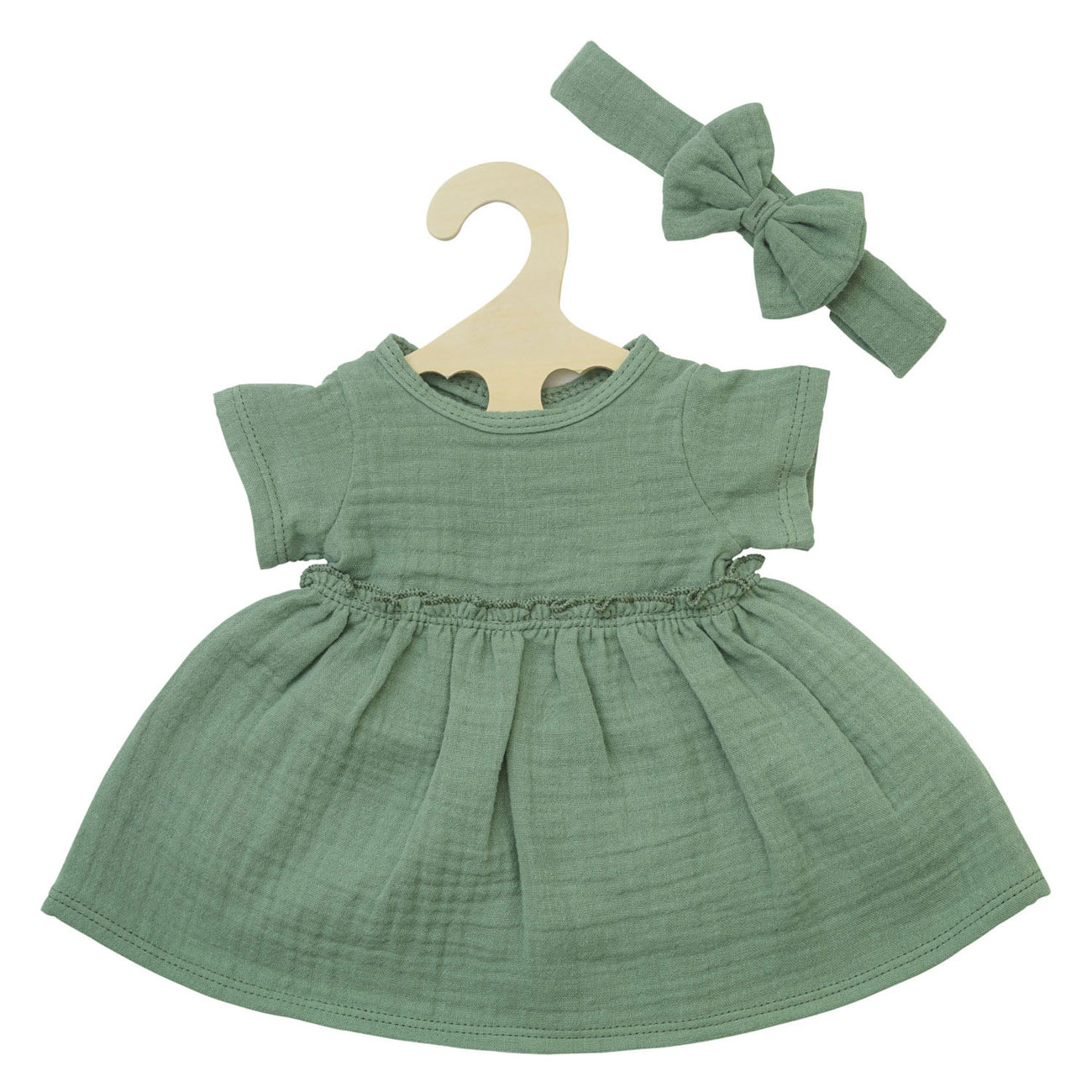 Poppenjurk Groen met Ruches,35-45 cm