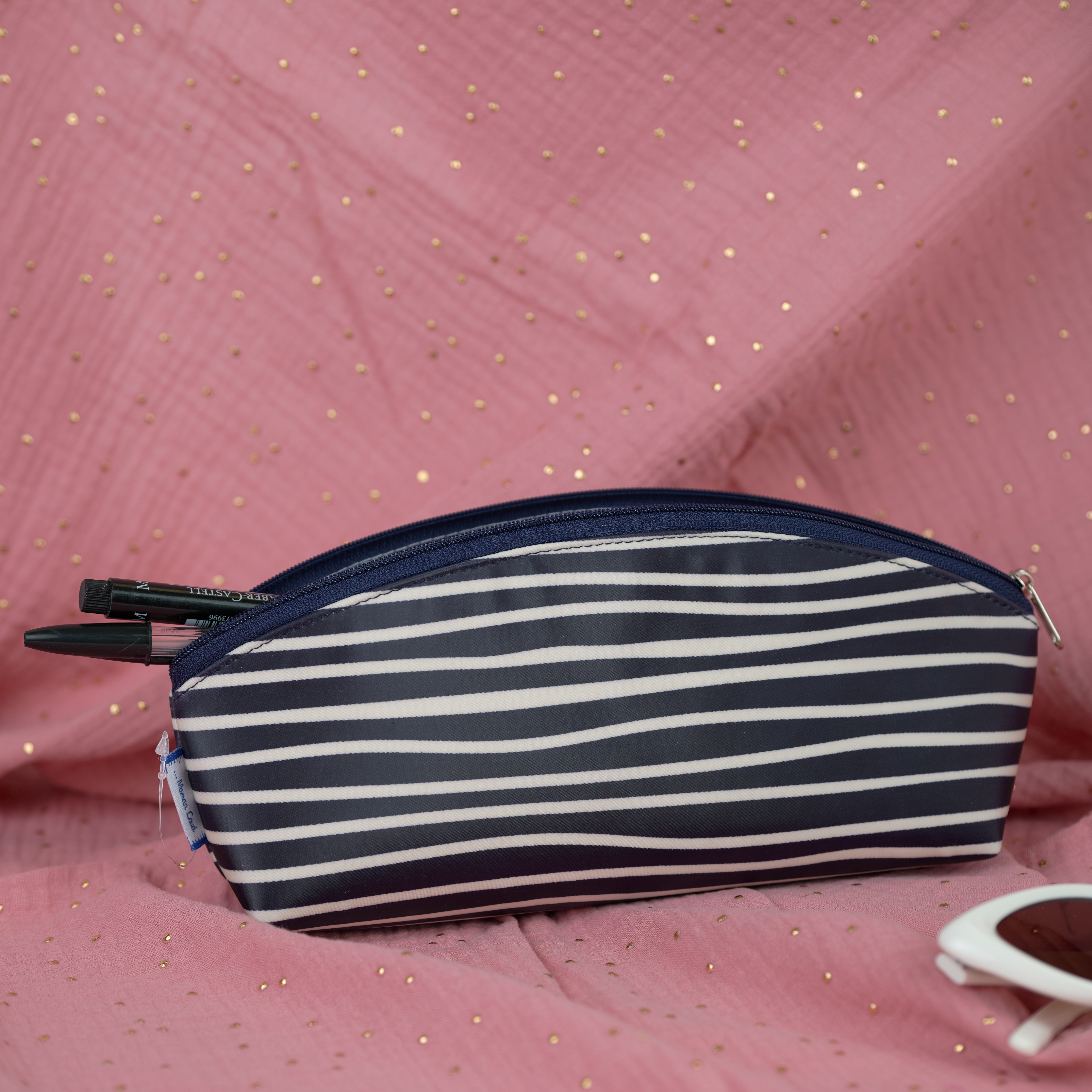 Trousse Scolaire Rayé Ivoire Marine