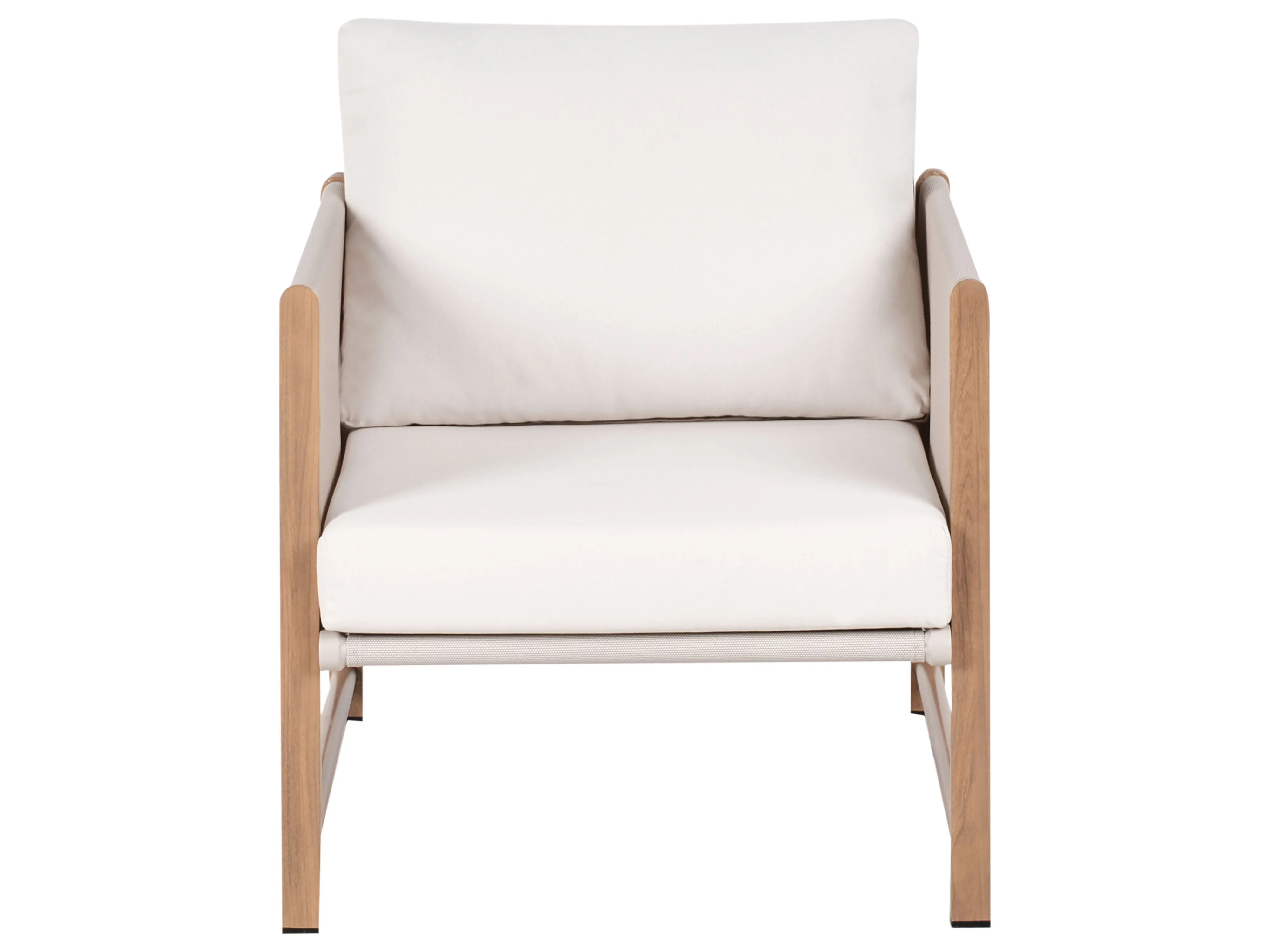 Loungeset met tafel en ottomaan 5-zits NOLA Metaal Lichtbeige