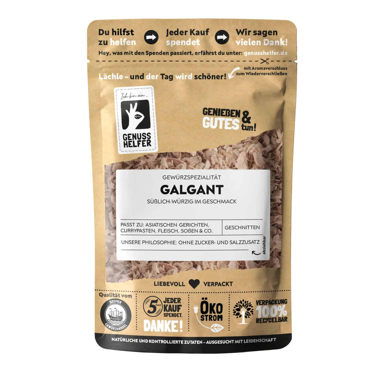 Galgant, geschnitten, 10er Pack