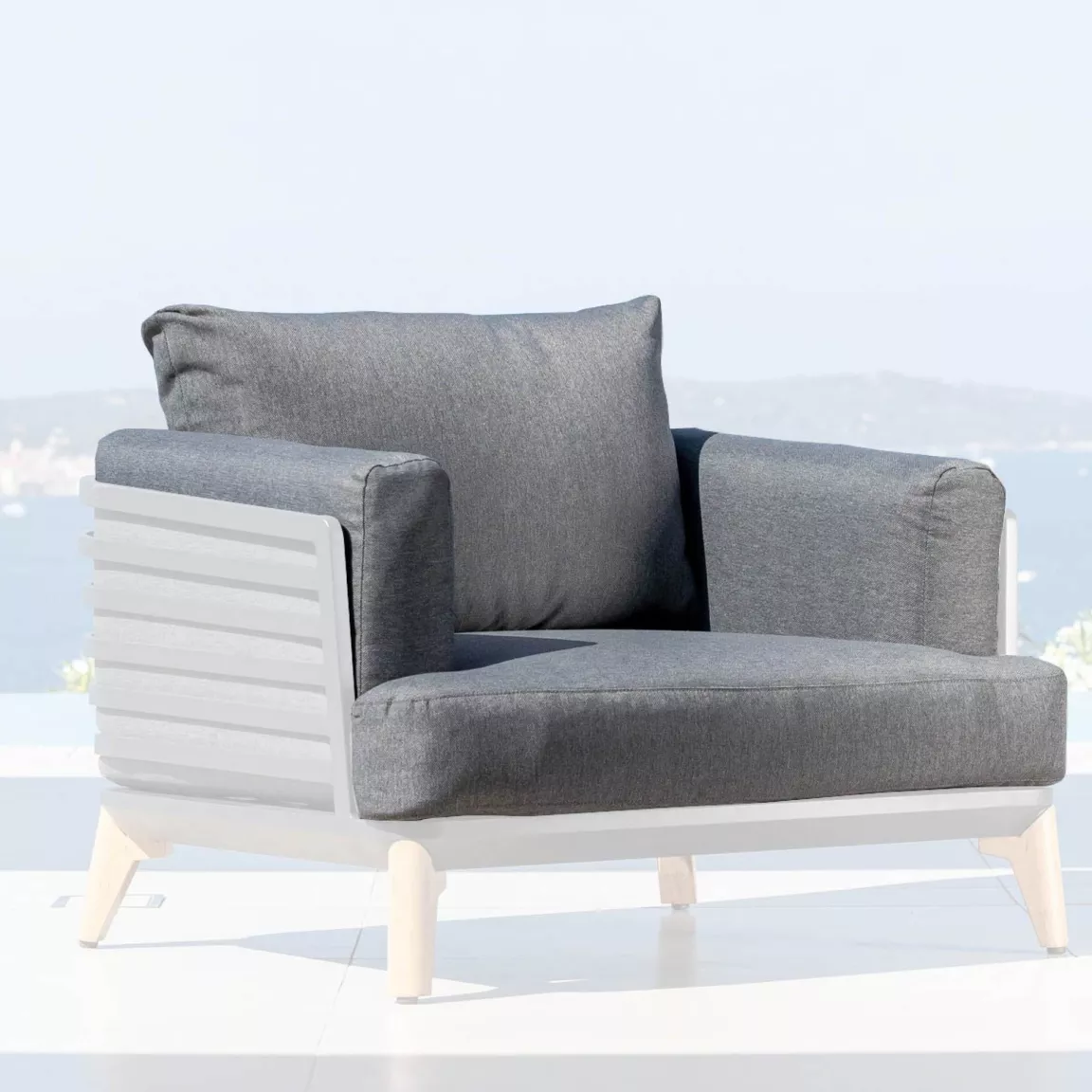 Housses de coussin de remplacement pour Fauteuil Monte Carlo Gris anthracite