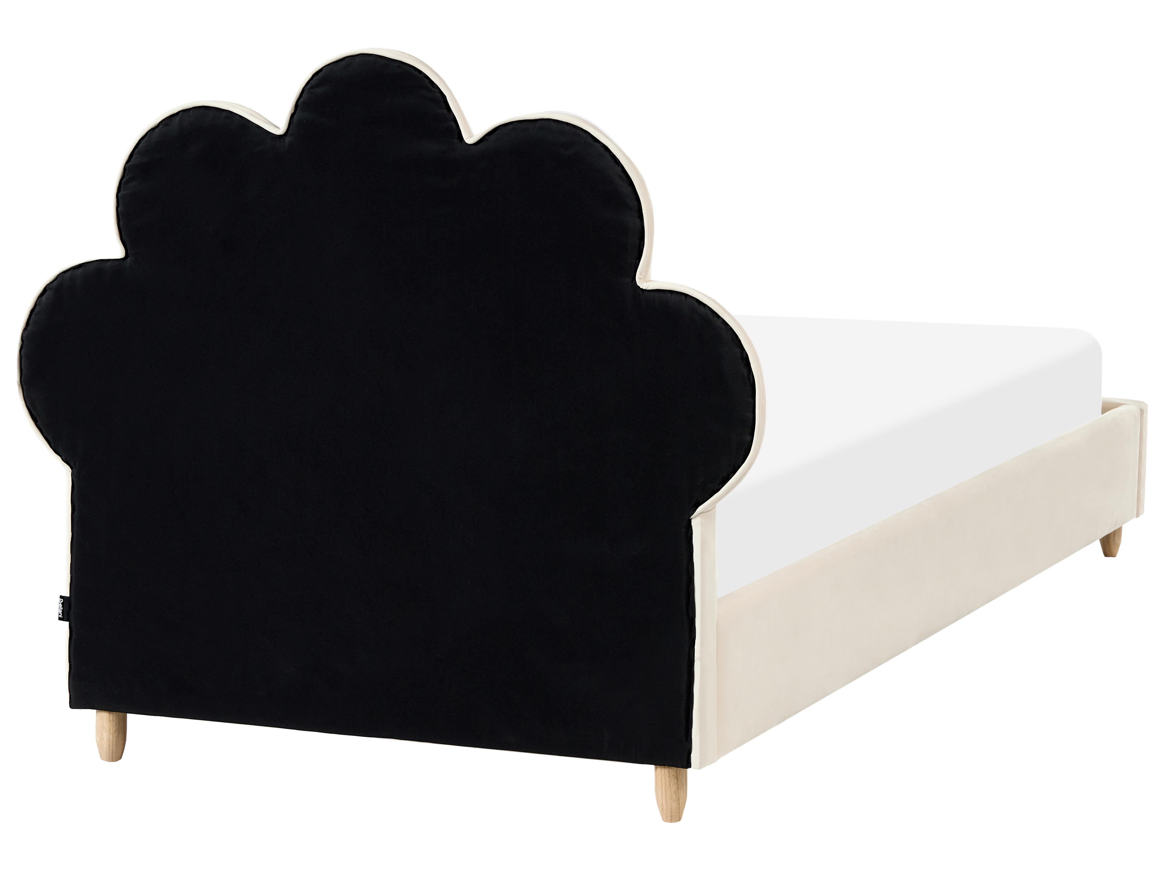 Kinderbed Zeeschelp Fluweel NEULISE 90 x 200 cm Beige