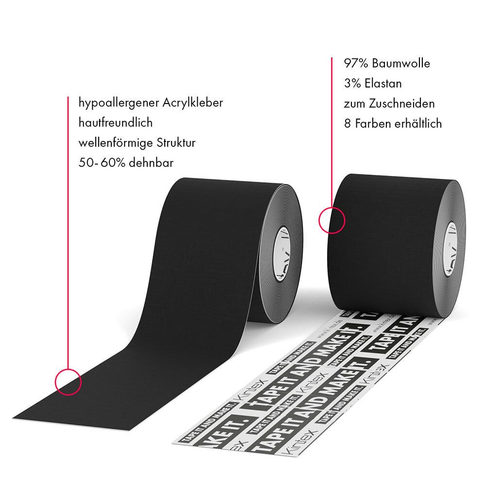 Kintex® KINESIOLOGIE CLASSIC TAPE BLACK 5cm x 5m