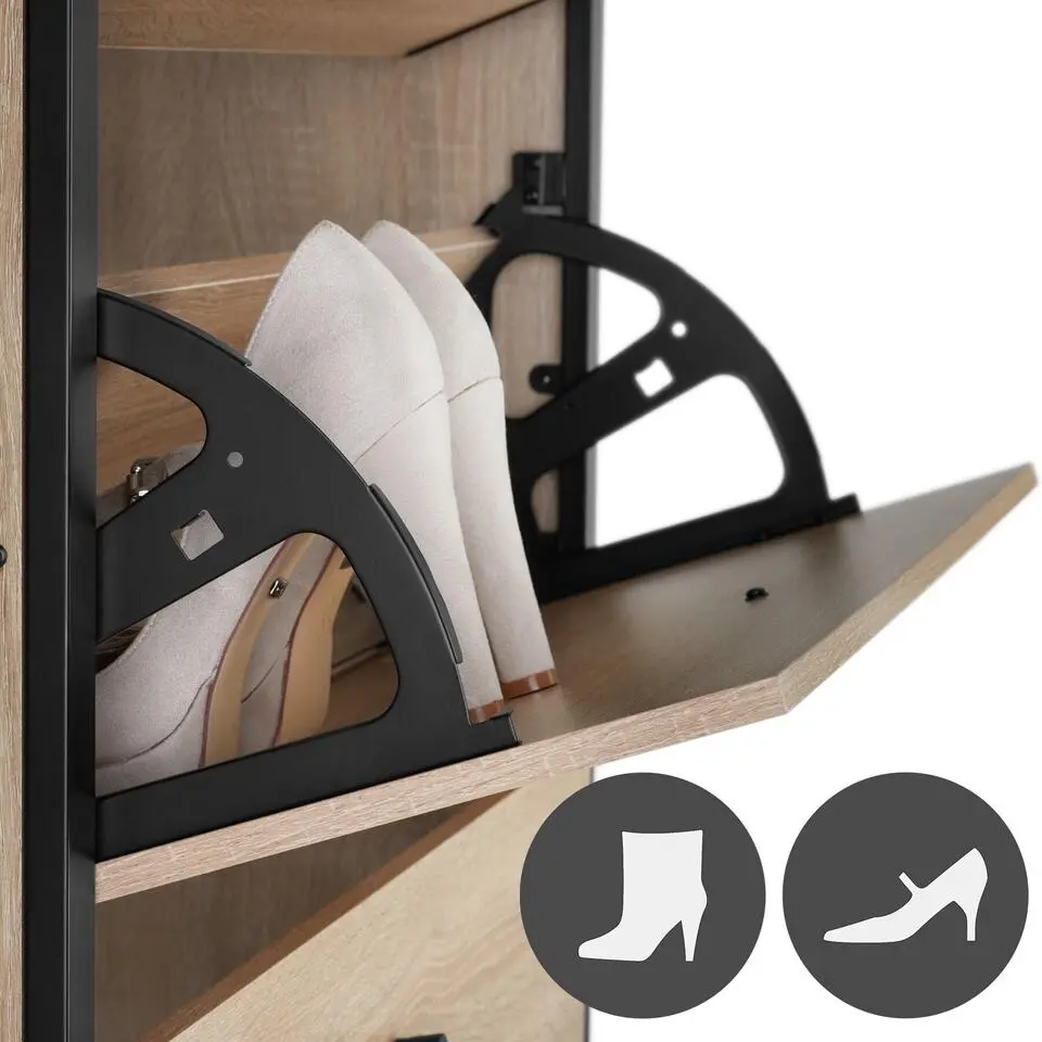 tectake Schoenenkast, Industrieel Licht Hout, Eiken Sonoma