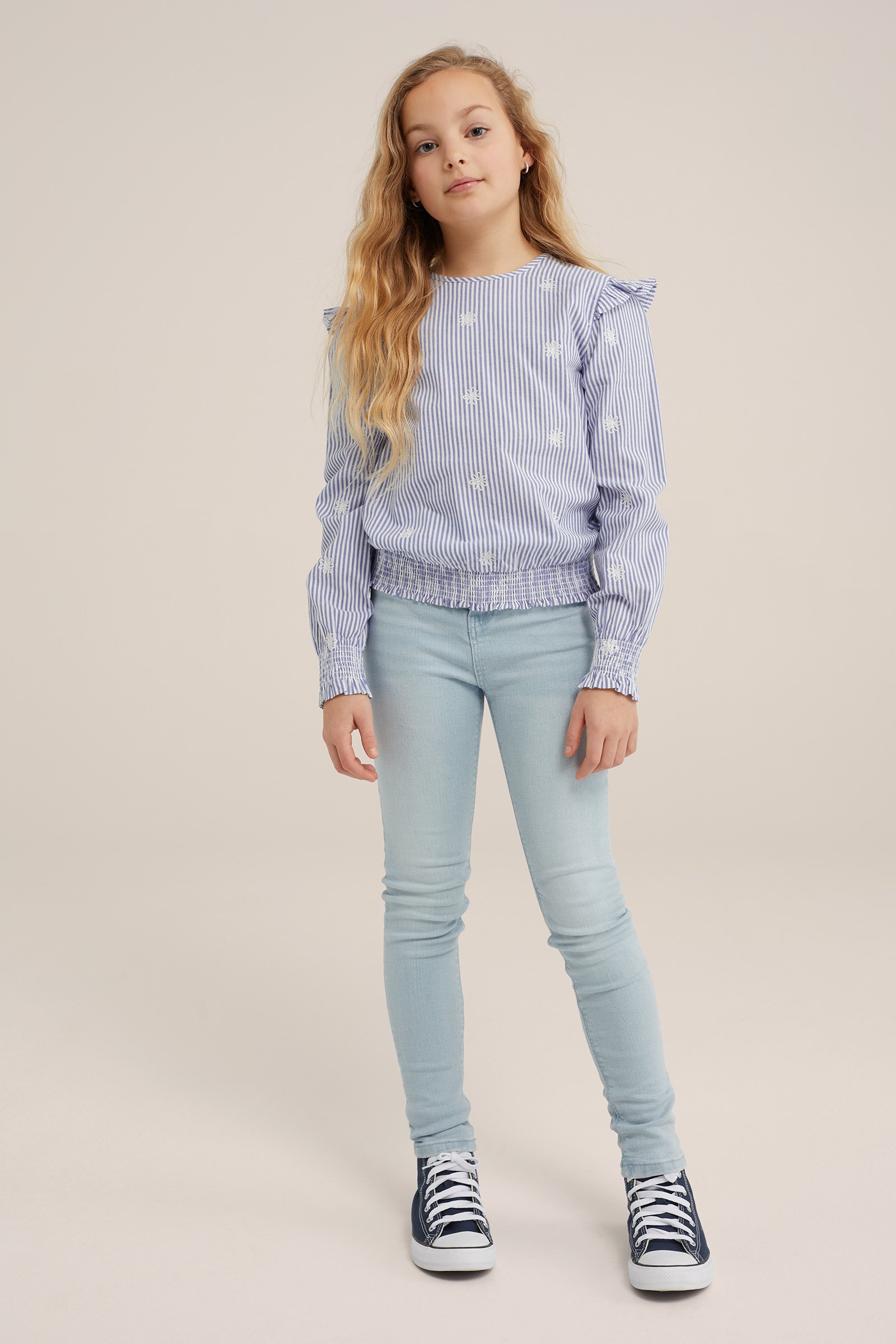 Meisjes super skinny jegging met stretch Blue Ridge IJsblauw