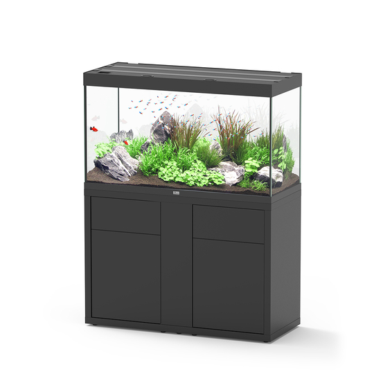 Aquarium et Meuble 2 portes Sublime Led 2.0 Béton L.120x P.50x H.70 cm