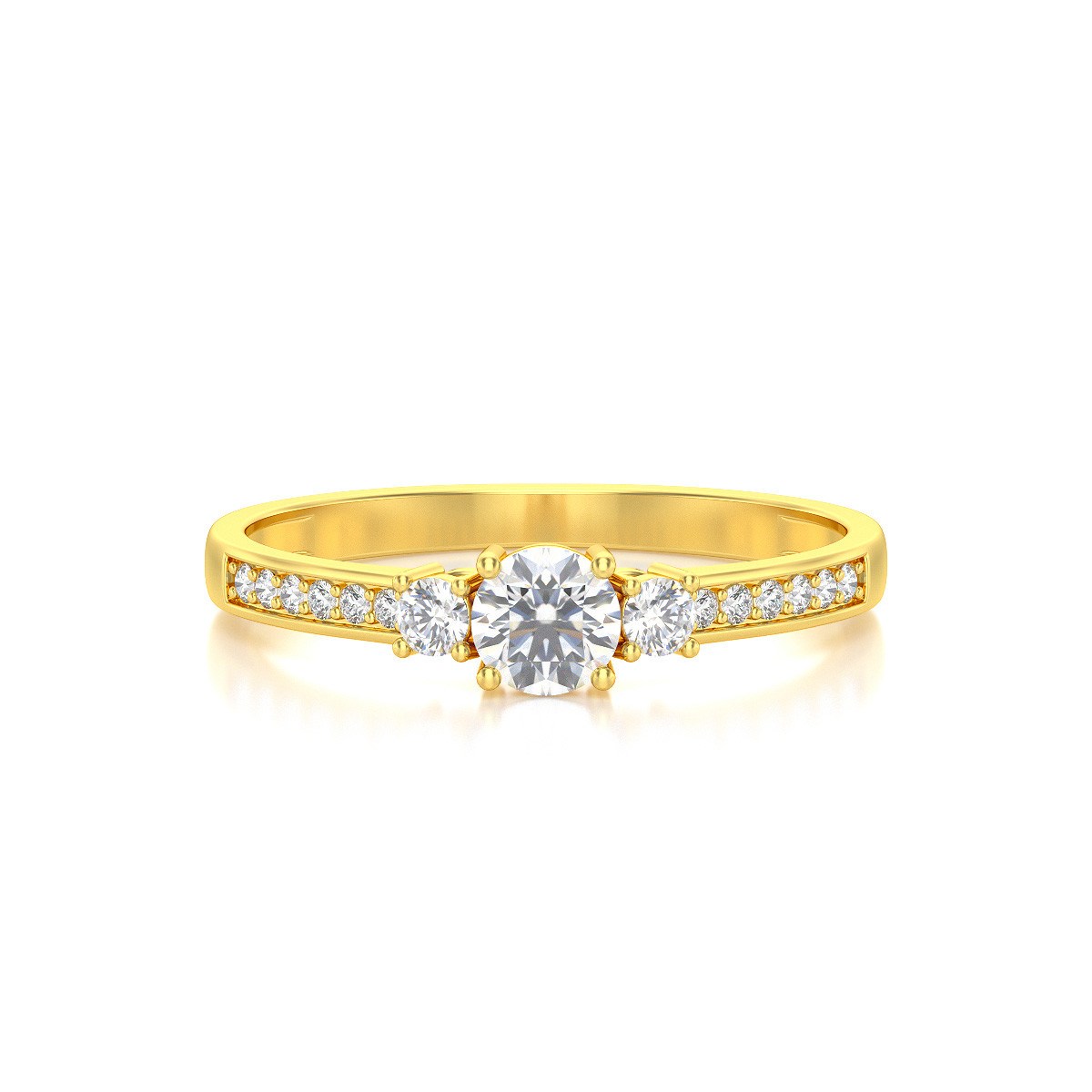 Bague ADEN Or 750 Jaune Diamants 1.65grs