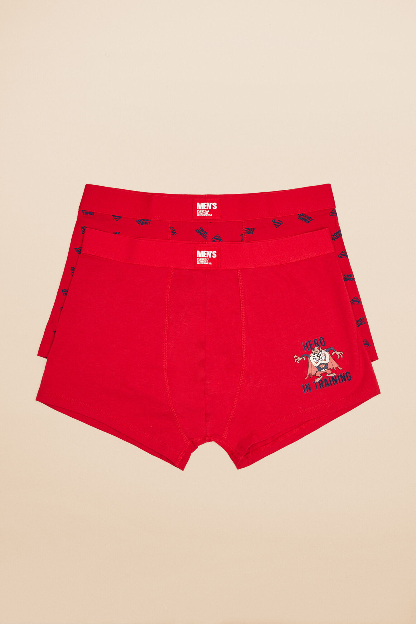 Pacote com 2 cuecas boxer vermelhas do Batman