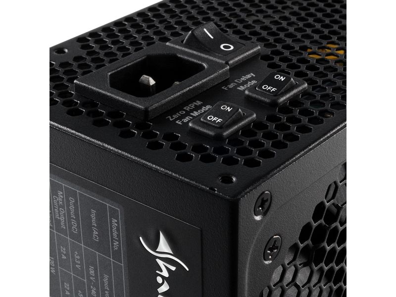 Sharkoon Netzteil SilentStorm Cool Zero 850 W Vollmodulares Netzteil mit 135-Millimeter-Lüfter