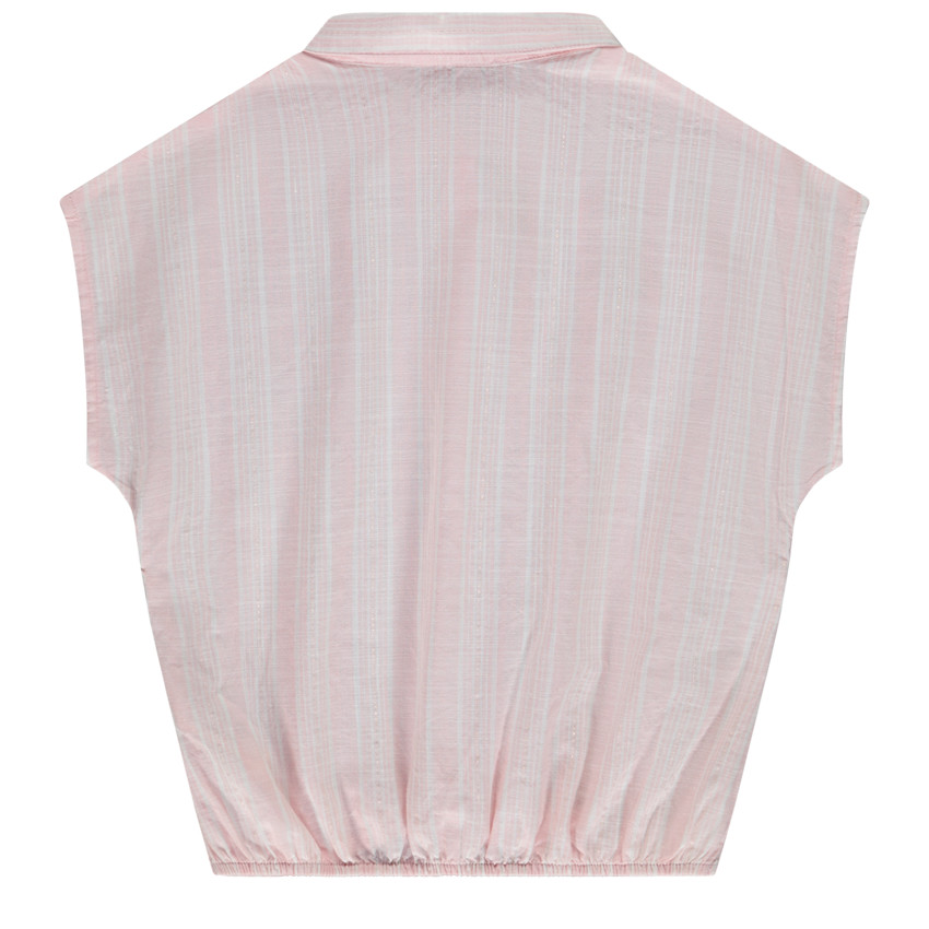 Chemise manches courtes rayée à nouer pour fille