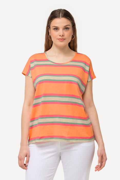 T-Shirt, Ringel, Oversized, Rundhals, ärmellos