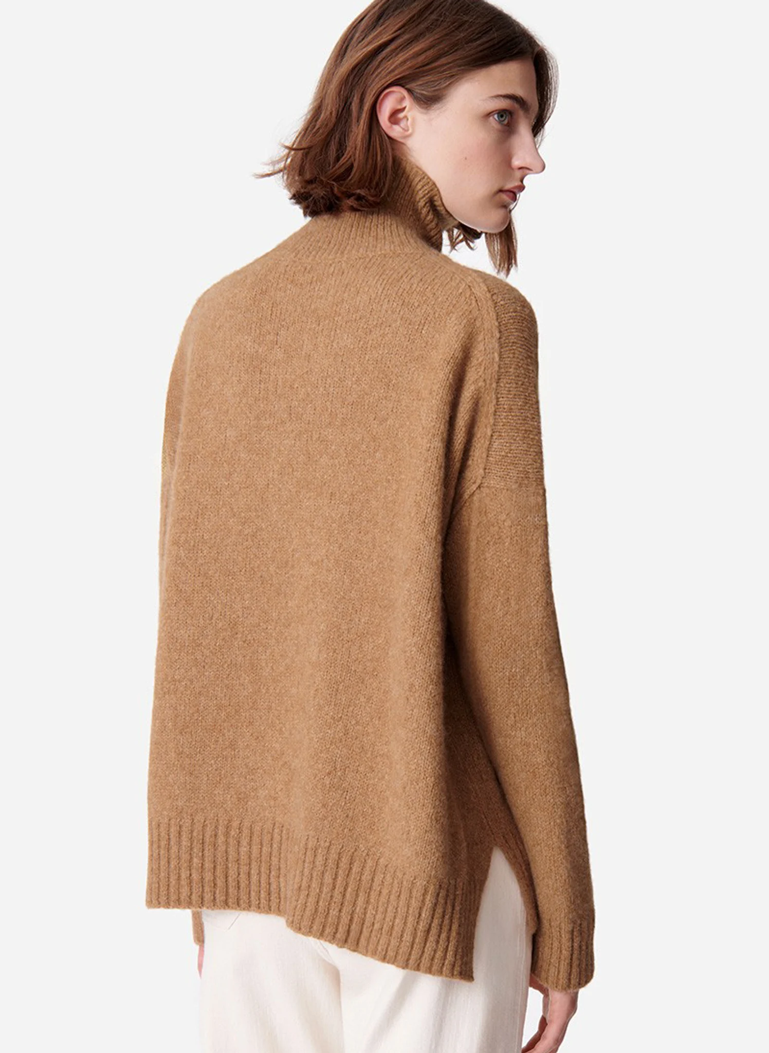 BALADE - Pull col roulé en laine de yack et alpaga | Marron