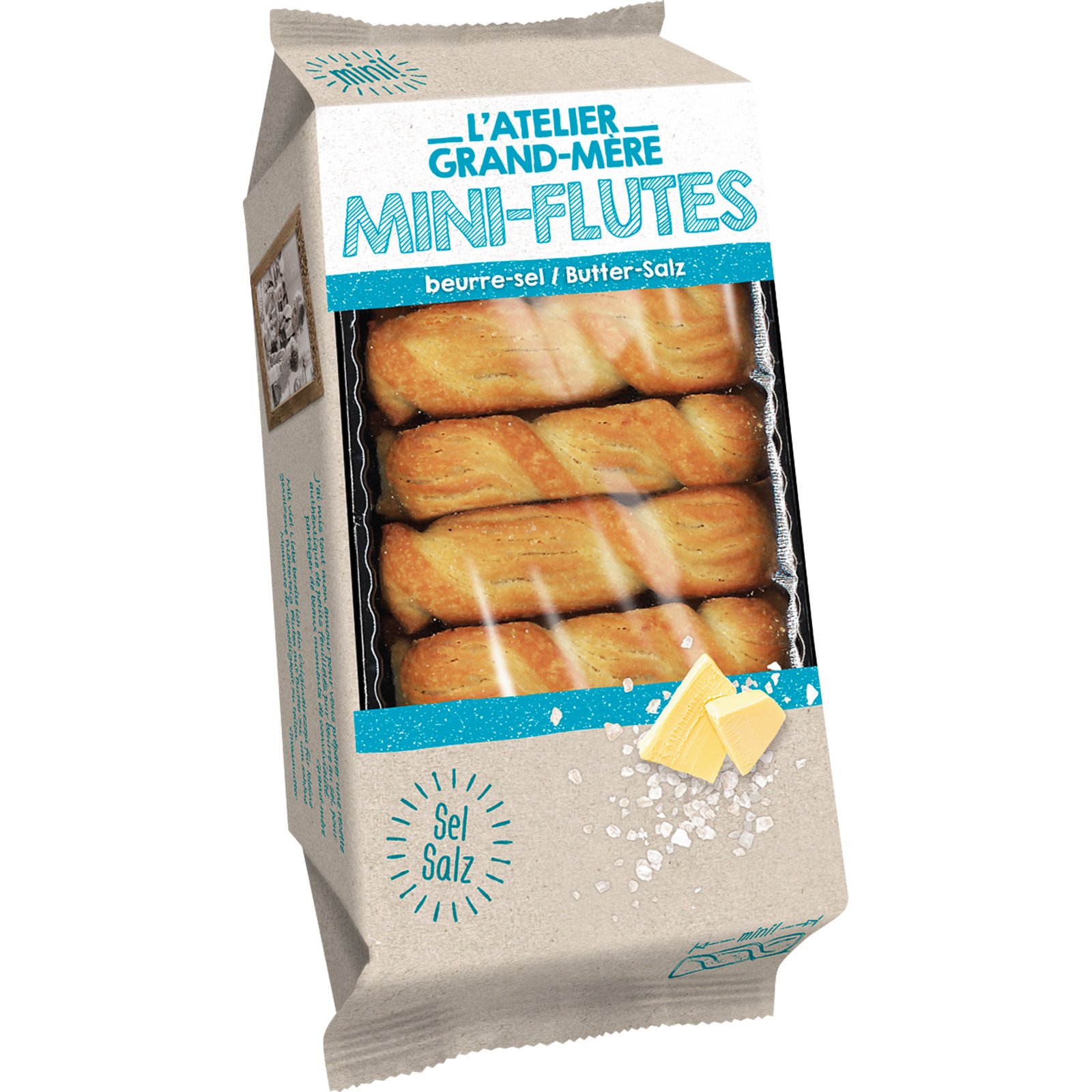 Mini-Flûtes mit Butter und Salz 100 g
