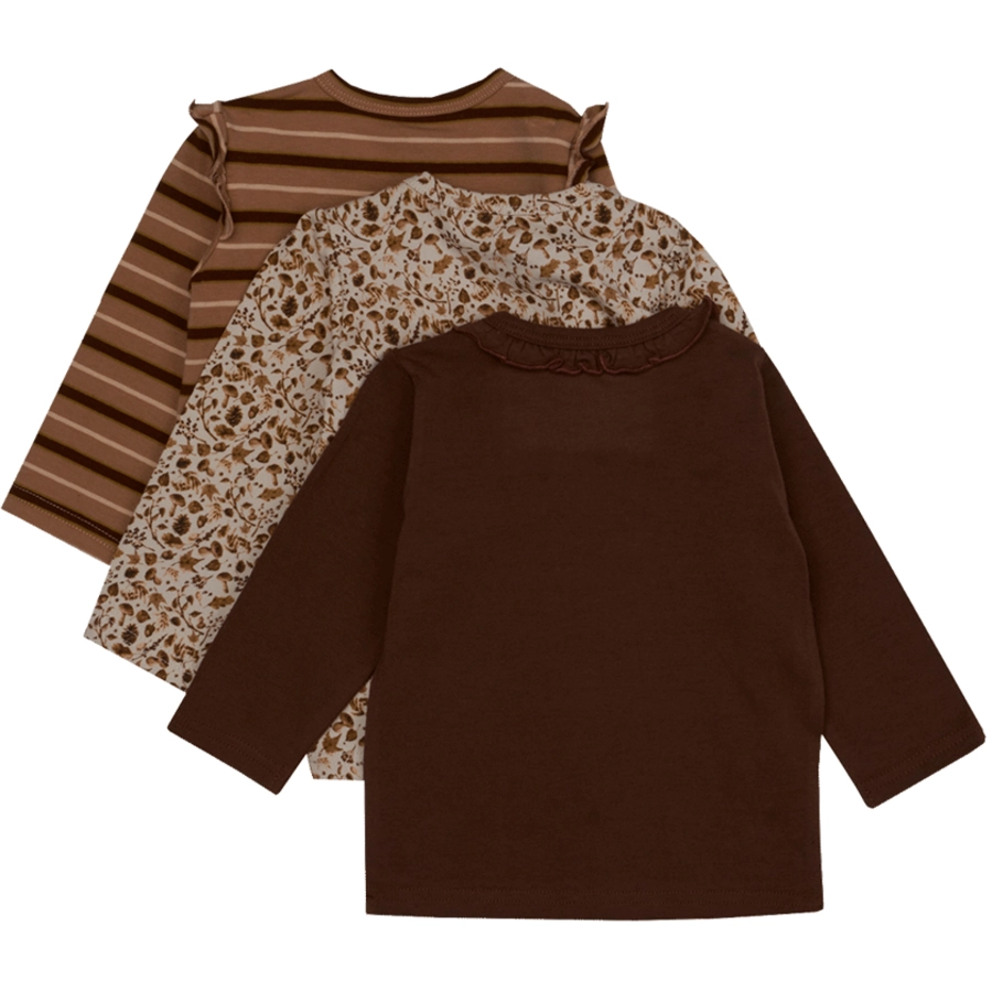 Hust & Claire Langarmshirt 3er Pack Alda Rum raisin