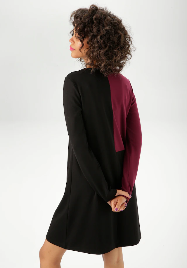 Aniston CASUAL Jerseykleid mir raffiniertem Farbeinsatz