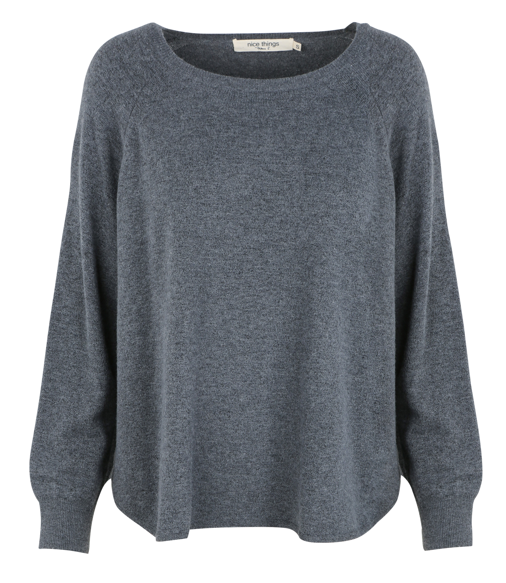 Pull cape ample à poche | Gris