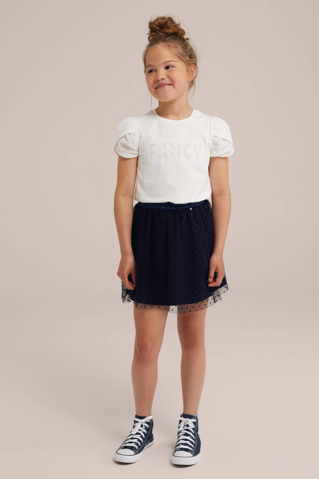 WE Fashion a-lijn rok donkerblauw
