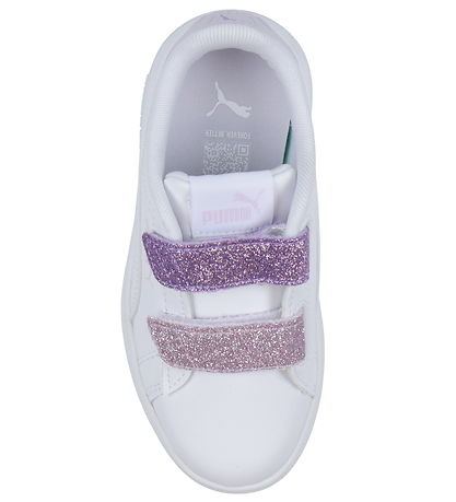 Puma Schuhe - Smash 3.0 L Glitter Klettband V PS - White/Lavende