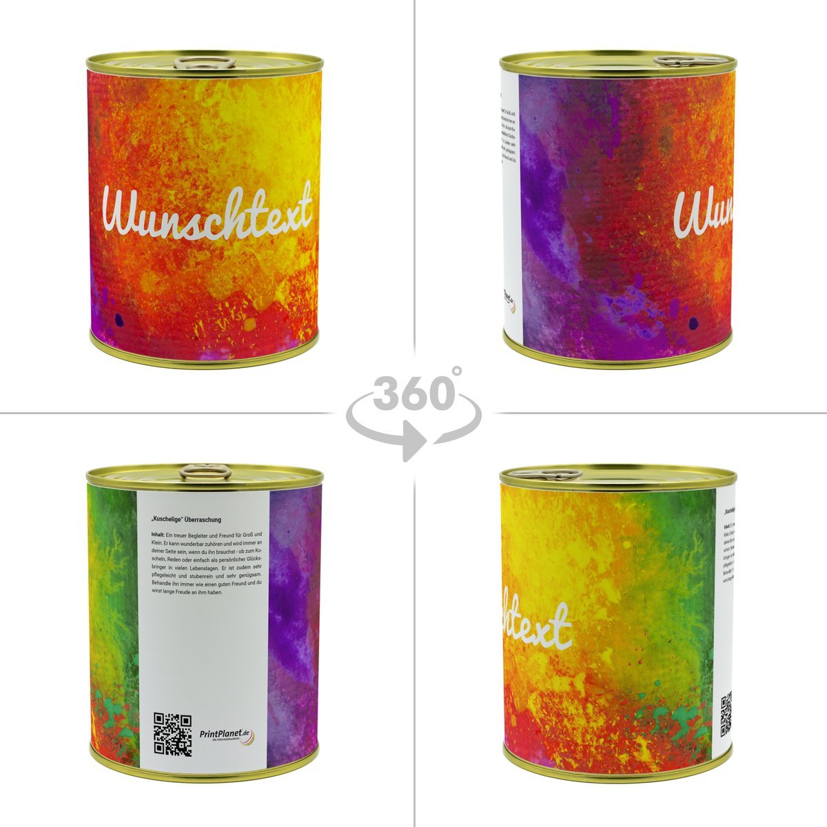 Personalisierte Geschenkdose - Teddybär (Motiv: Colorpaint)