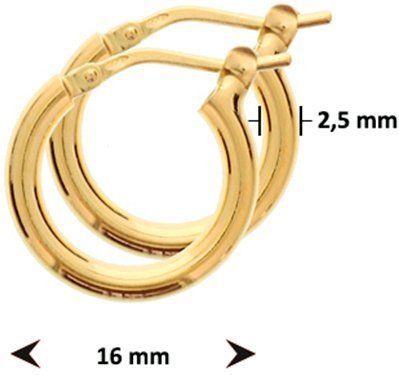 Oorringen - 2,5 mm - Ronde Buis - 1 Micron - Zilver Verguld