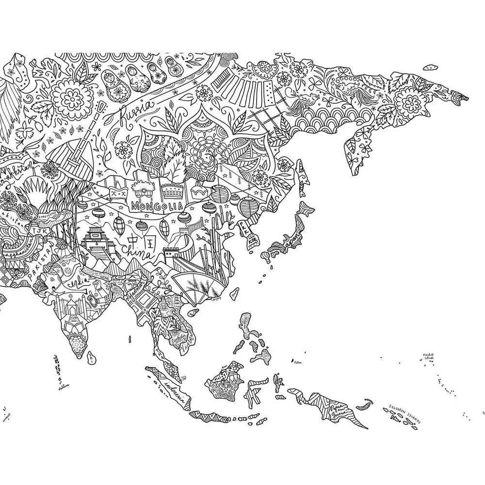 Awesome maps Coloring Karte
