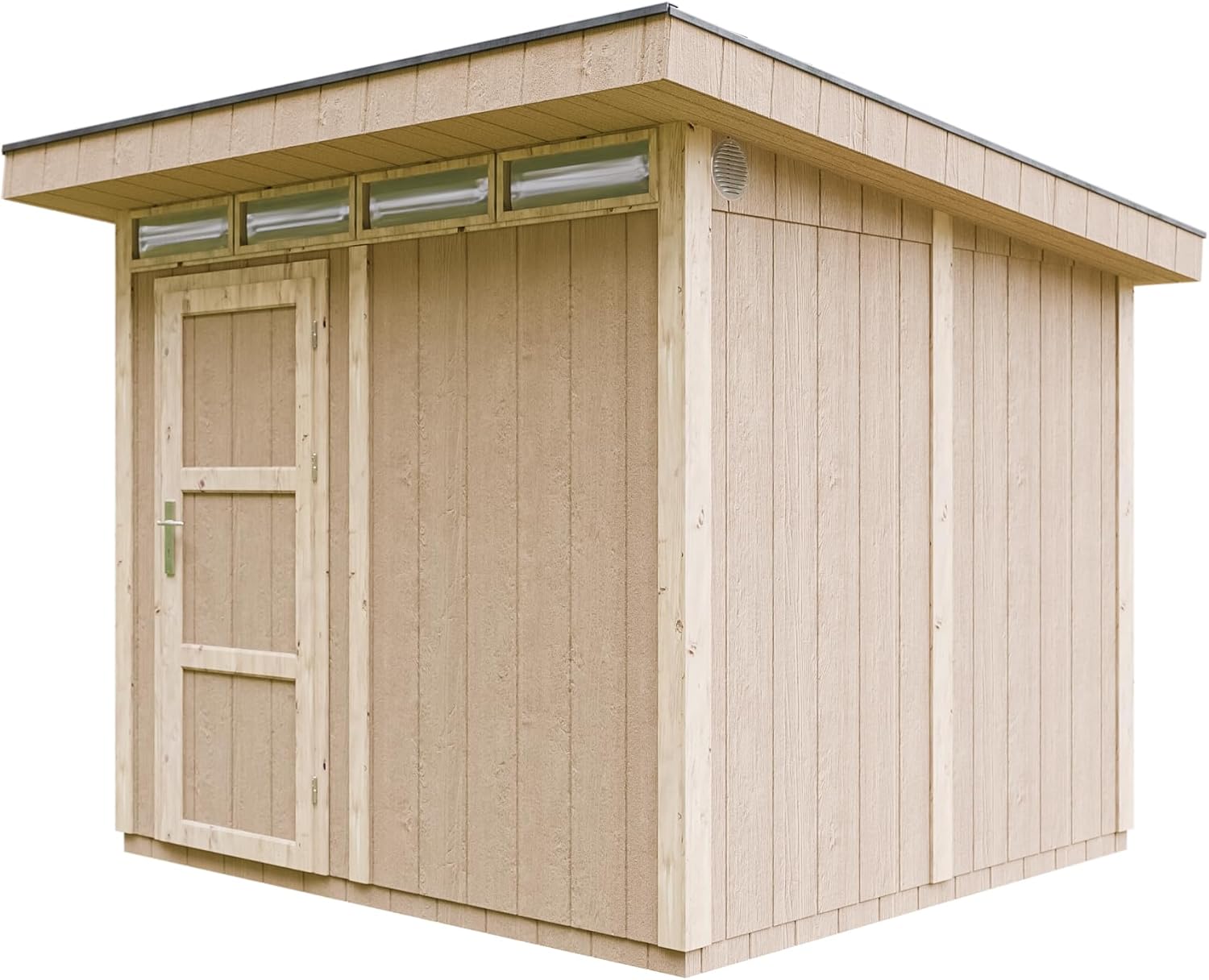 Gartenhaus Premium Qualität 5,9m² - L279xW293cm- All-Inclusive-Set mit Boden, Bitumen-Dachziegeln, Farbset- Hochwertiger Geräteschuppen aus Holzwerkstoffplatten LP Smartside - M903 Tundra Grey