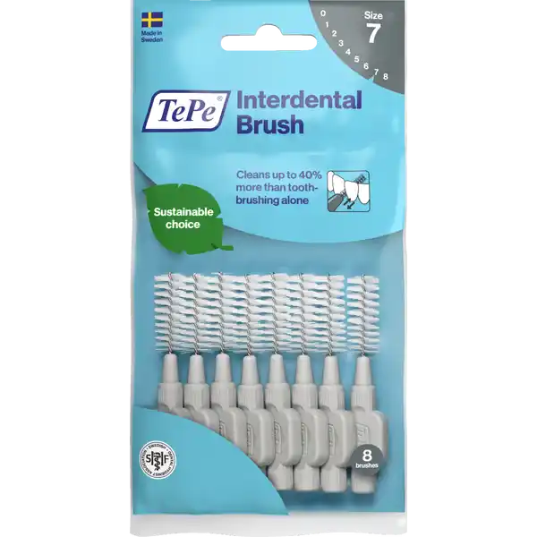 Interdentalbürsten Grau, ISO 7, 1,3 mm, 8 Stück
