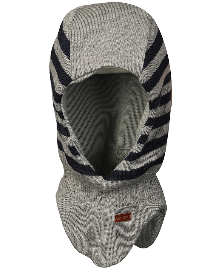 Schlupfmütze MINI – WINDSTOP  gestreift in grau/navy