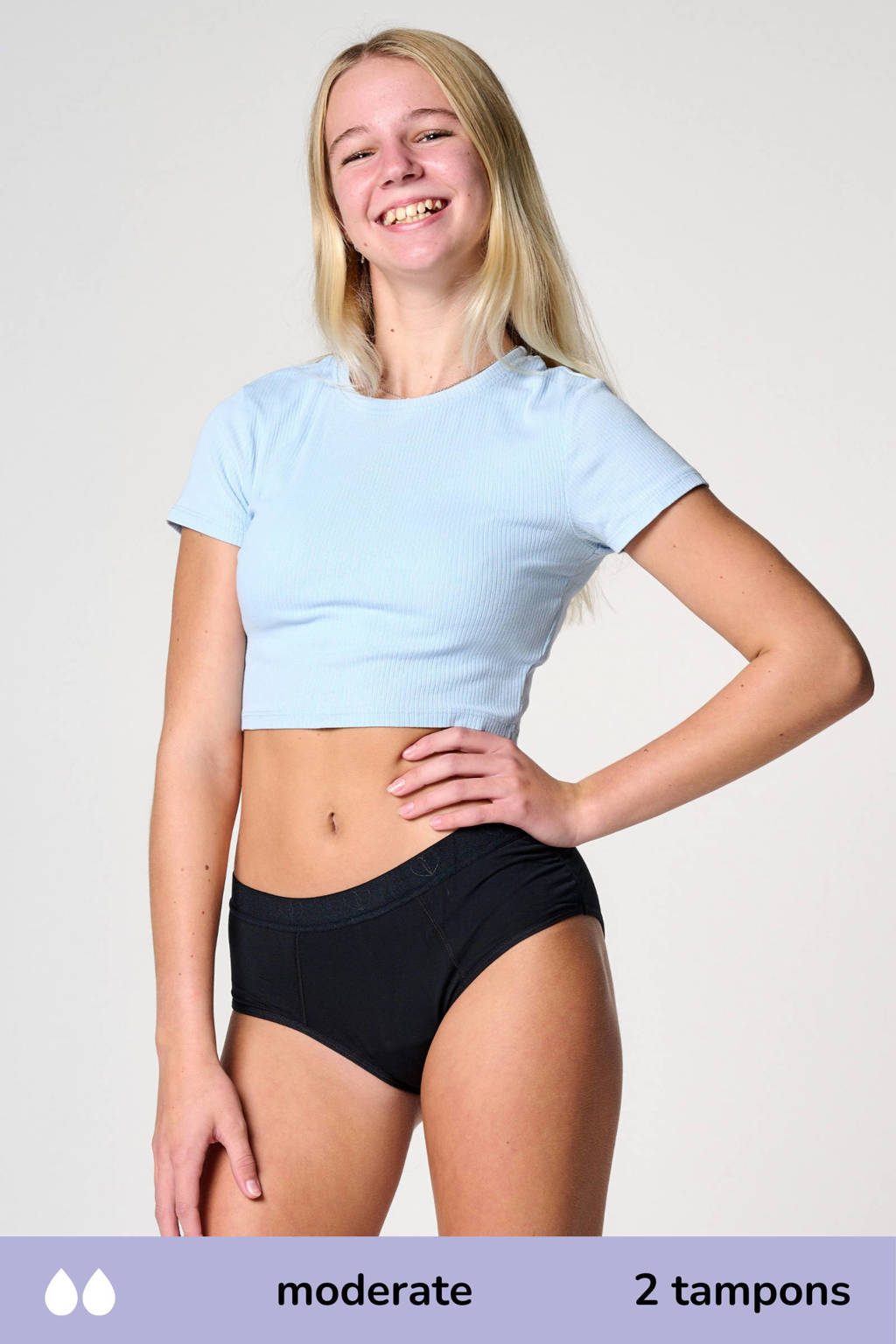 hipster menstruatieslip Medium zwart