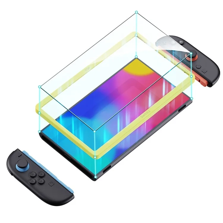 (2er Set) Vollbild Glas Display Schutzfolie mit Positionierungshilfe kompatibel mit Nintendo Switch 2 / Gehärtetes Schutzglas - Transparent