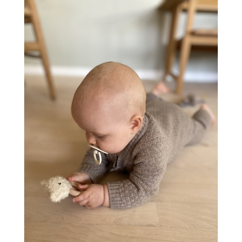 Køb Smallstuff Nature Melange Buksedragt Square Strik Merino Uld
