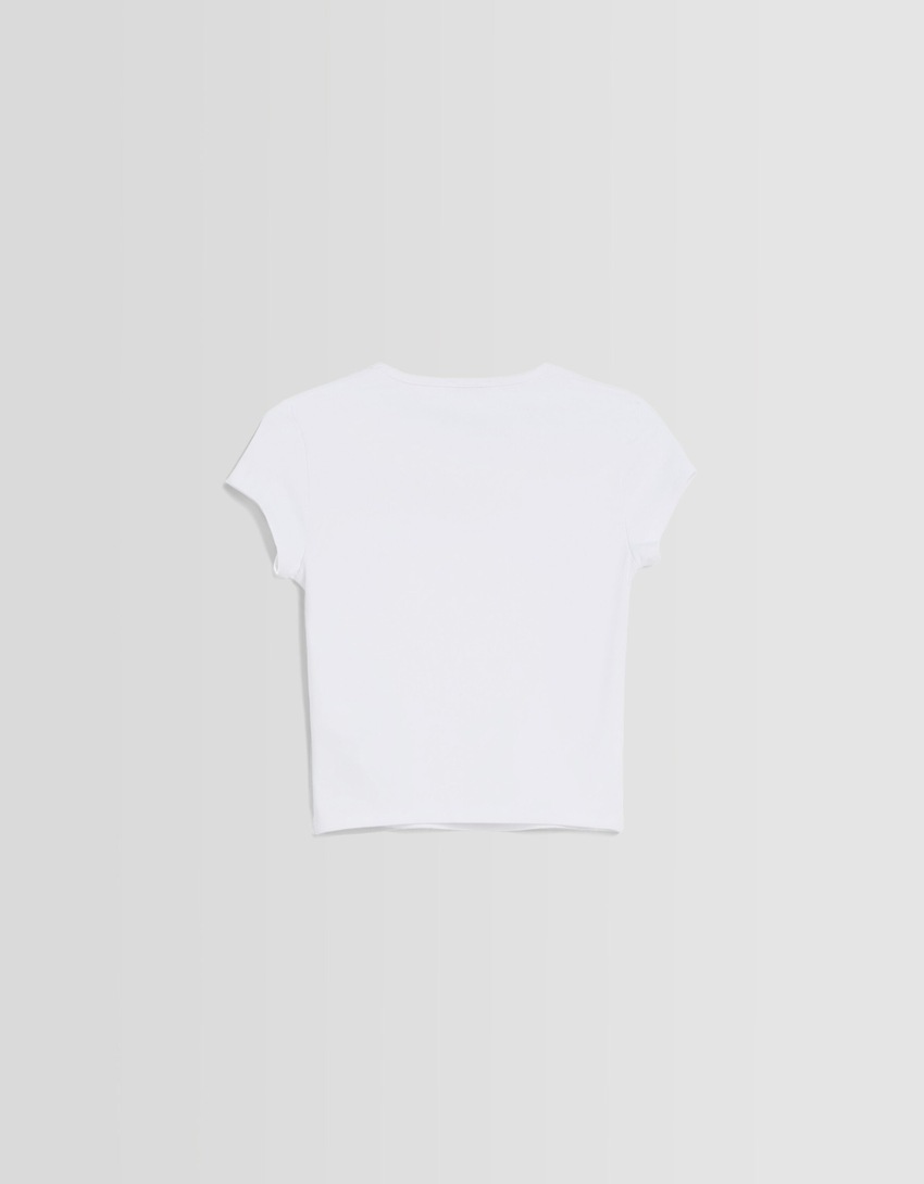 Camiseta canelada de manga curta