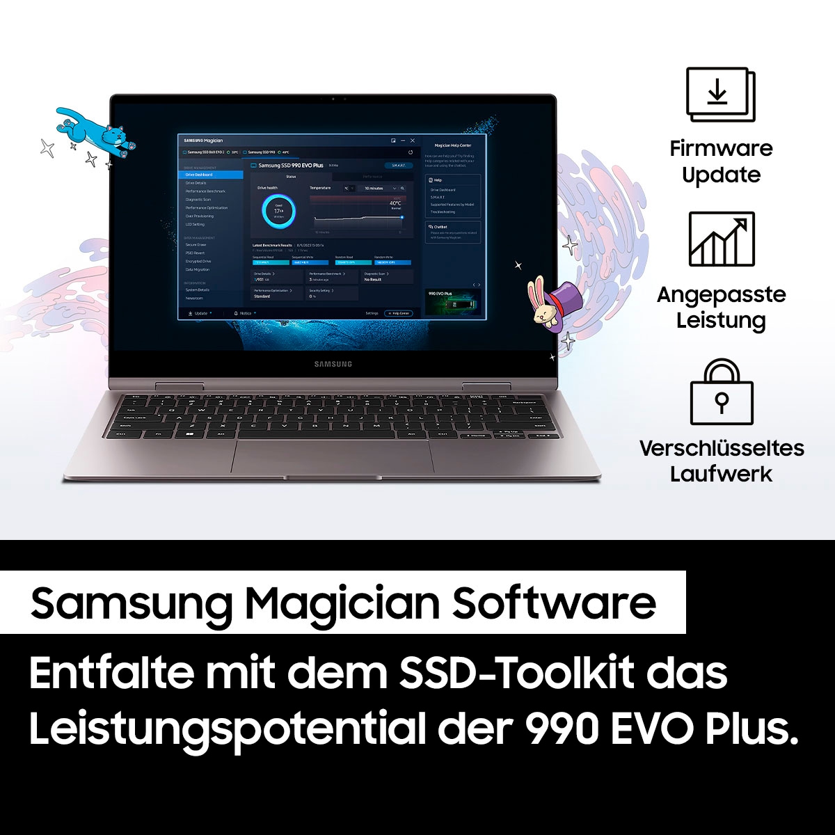 Samsung interne SSD »NVMe2.0 SSD 990 EvoPlus« 1 TB Anschluss PCI Express 4.0