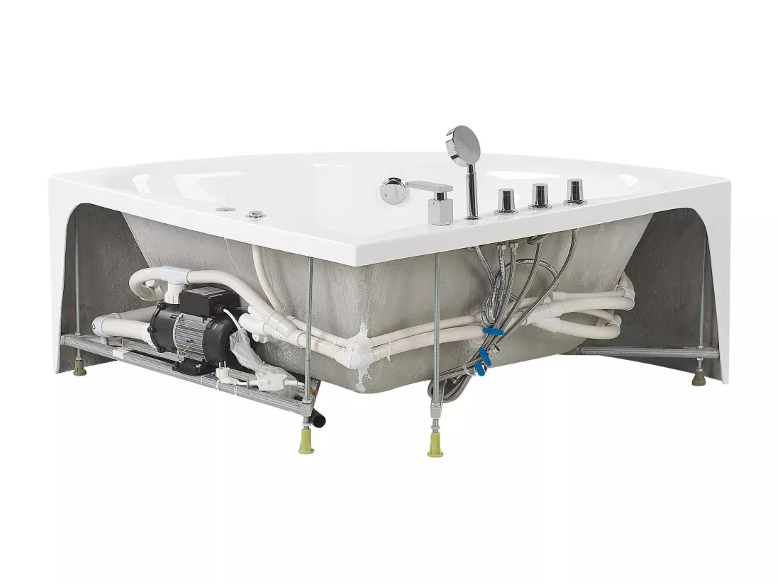 Baignoire d'angle blanche 187 x 133 cm ISLITA