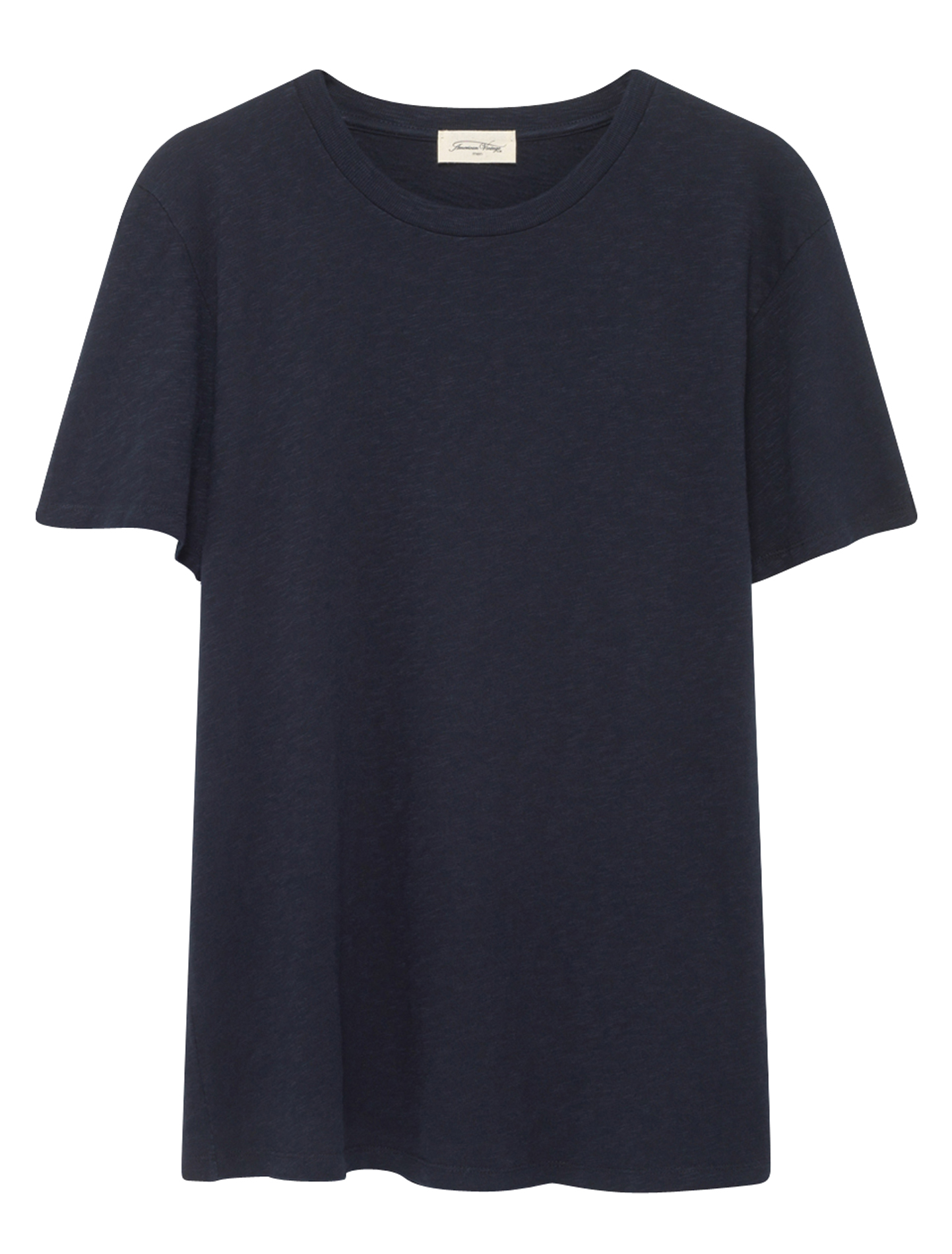 BYSAPICK - Tee-shirt regular-fit à col rond en coton | Bleu