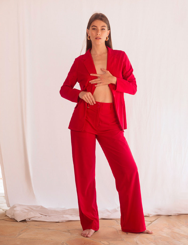 HBT BASICS HYPE | JERRY PANTALON ROUGE