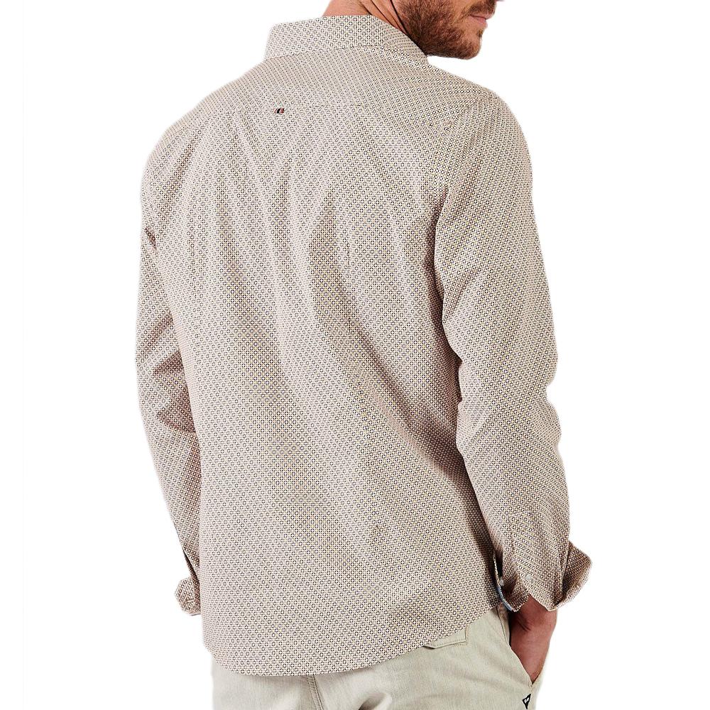 Kaporal Chemise Manches Longues Blanc/Bordeaux Homme Kaporal Rowane