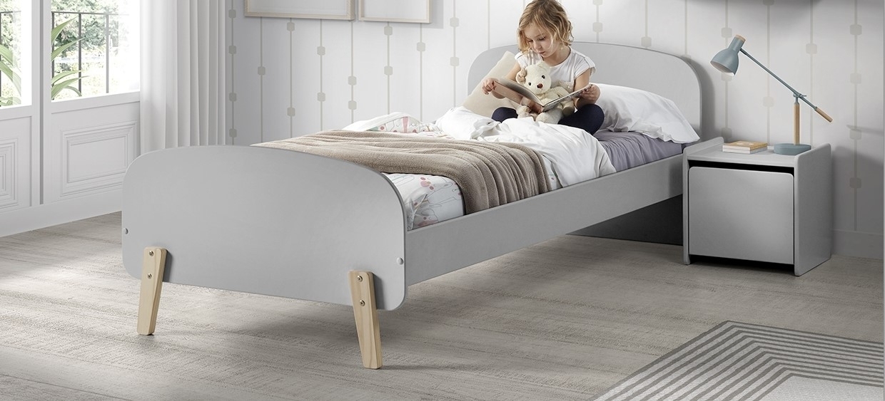 3-teiliges Kinderzimmer-Set KIDDY - hellgrau - 90x200 cm