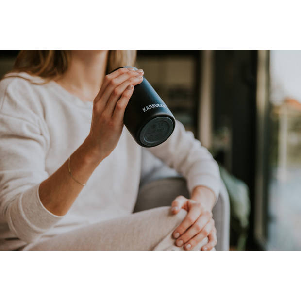 Thermosbeker/Koffiebeker - 300 ml - Lekvrij - 6 uur warm - Kambukka isoleerbeker - Olympus Jet Black