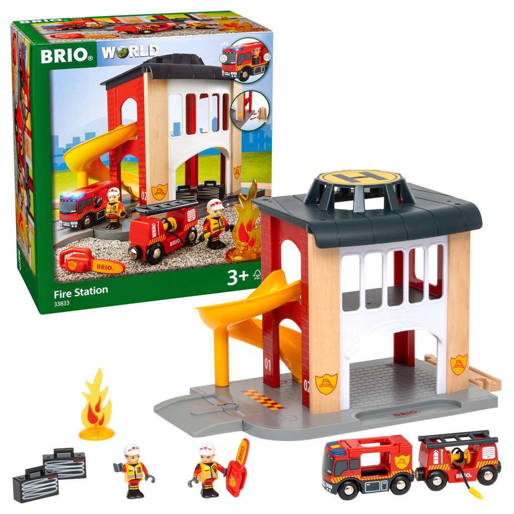 BRIO Spiel Große Feuerwehr-Station mit Einsatzfahrzeug