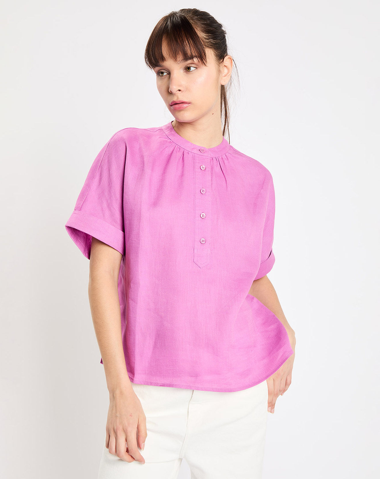 Jodhpur Top  100% Lin Alicia rose