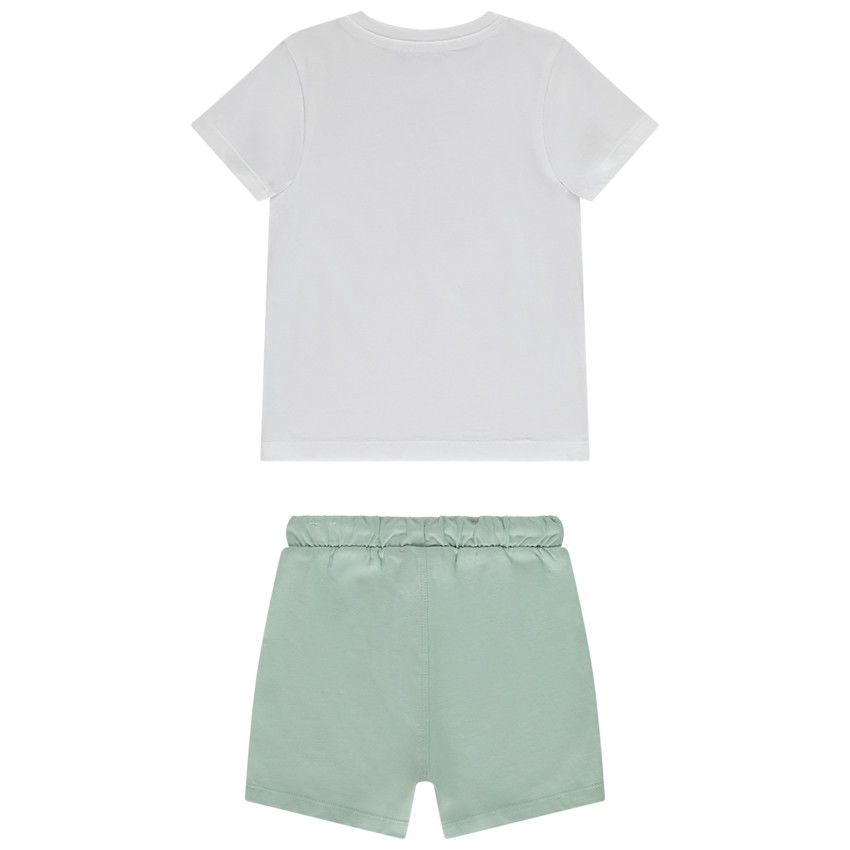 Ensemble t-shirt fantaisie + short uni pour bébé garçon - Vert