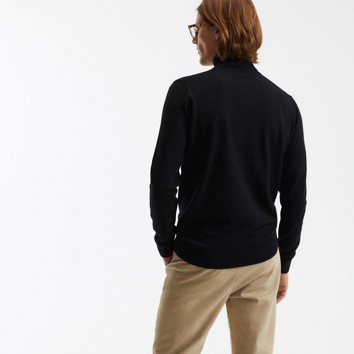 COLEÇÕES LA REDOUTE<br>Suéter de gola alta em lã merino, fabricado na Europa