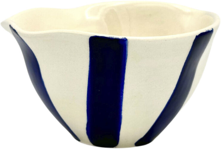 Familianna Stripe Tapas Bowl Organic Royal blue stripes