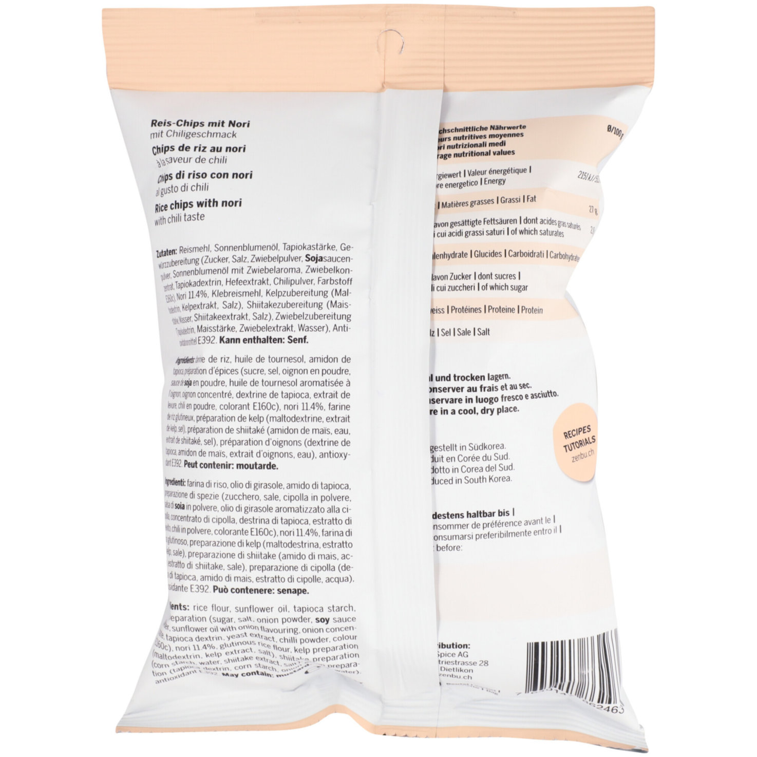 Zenbu Nori Rice Chips Mild Chili