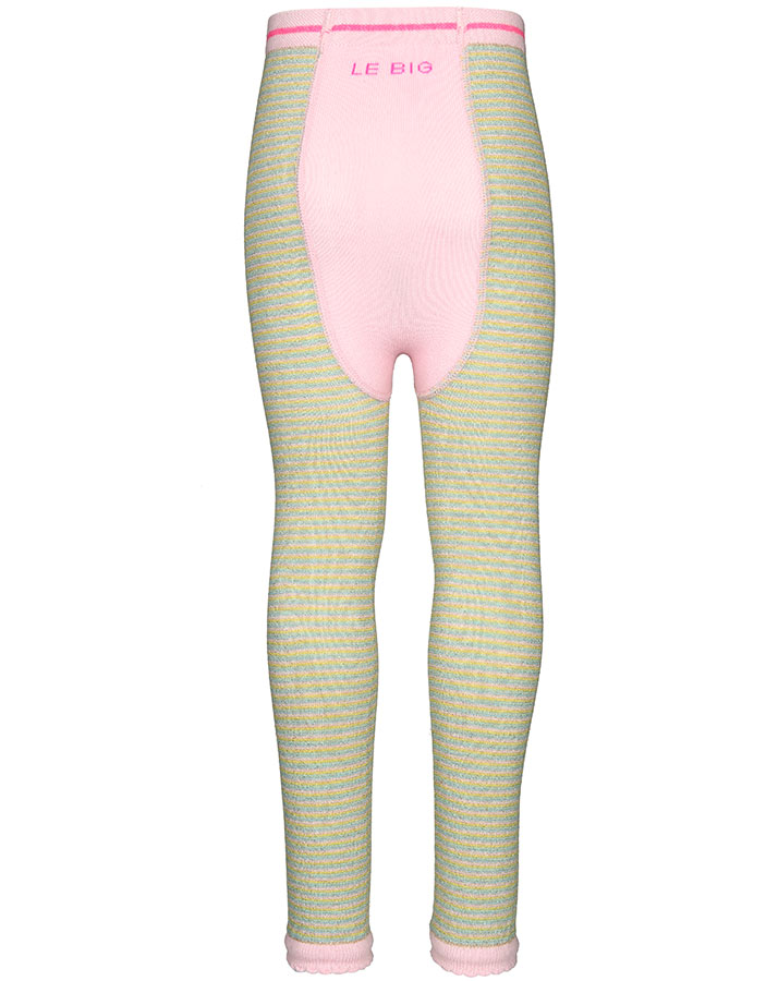 Leggings SAFINA mit Glitzer gestreift in gelb/mint