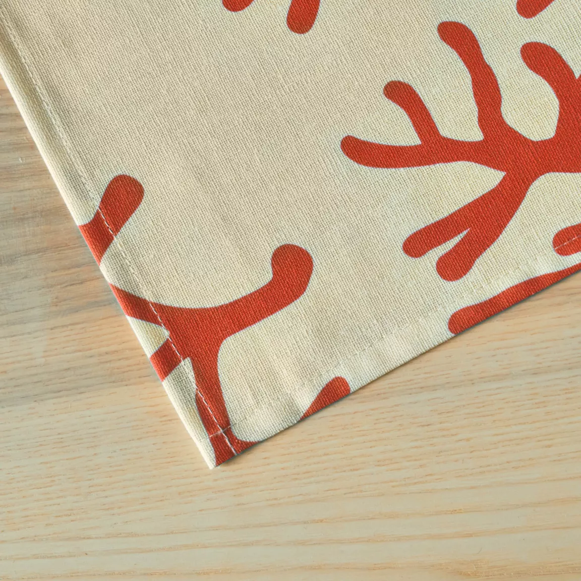 Nappe rectangulaire coton enduit (150 x 250 cm) Moorea Corail
